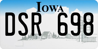 IA license plate DSR698