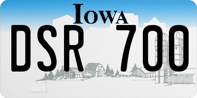 IA license plate DSR700