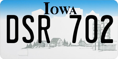 IA license plate DSR702