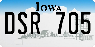 IA license plate DSR705