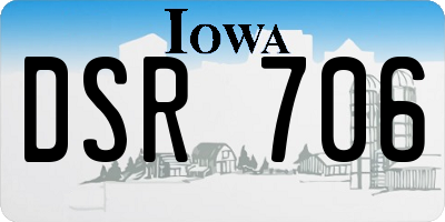 IA license plate DSR706