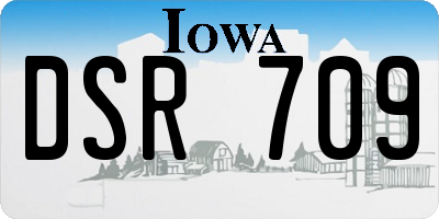 IA license plate DSR709