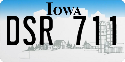 IA license plate DSR711