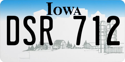 IA license plate DSR712