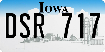 IA license plate DSR717
