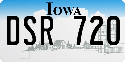IA license plate DSR720