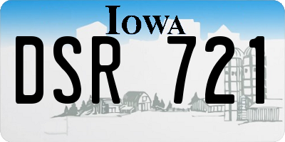 IA license plate DSR721