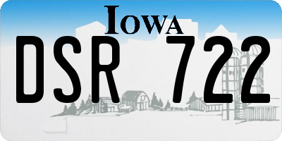 IA license plate DSR722