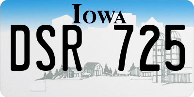 IA license plate DSR725