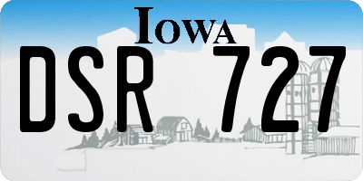 IA license plate DSR727