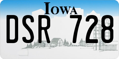 IA license plate DSR728