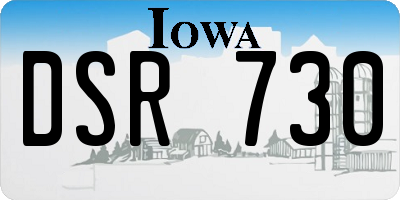 IA license plate DSR730