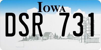 IA license plate DSR731