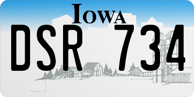 IA license plate DSR734
