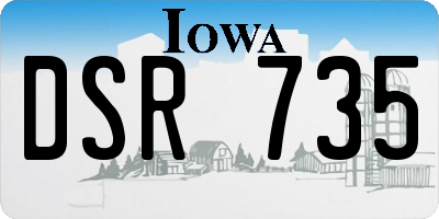 IA license plate DSR735