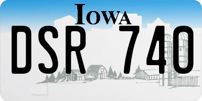 IA license plate DSR740