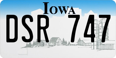 IA license plate DSR747
