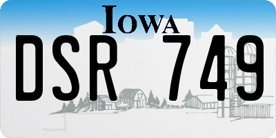 IA license plate DSR749