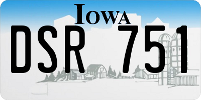 IA license plate DSR751