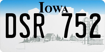IA license plate DSR752
