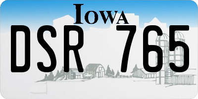 IA license plate DSR765
