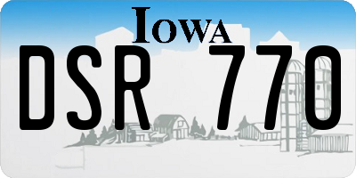 IA license plate DSR770