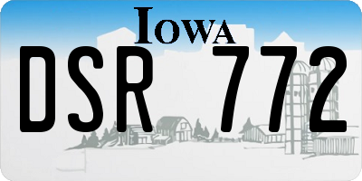 IA license plate DSR772