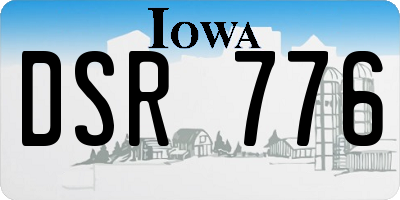 IA license plate DSR776