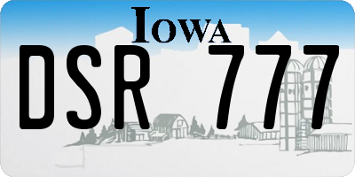 IA license plate DSR777
