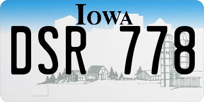 IA license plate DSR778
