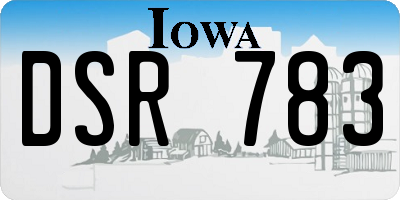 IA license plate DSR783