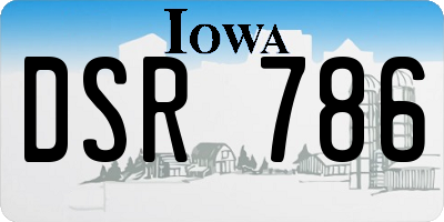 IA license plate DSR786