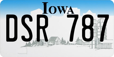 IA license plate DSR787