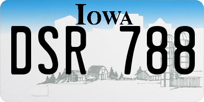 IA license plate DSR788