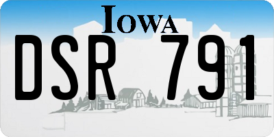 IA license plate DSR791