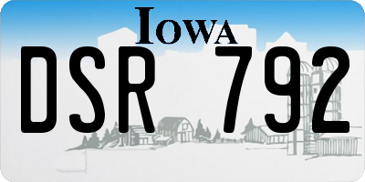 IA license plate DSR792