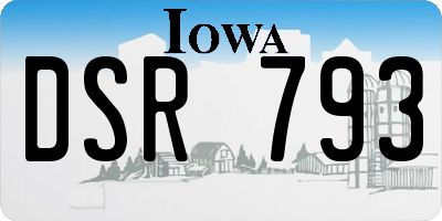 IA license plate DSR793
