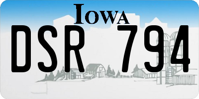 IA license plate DSR794