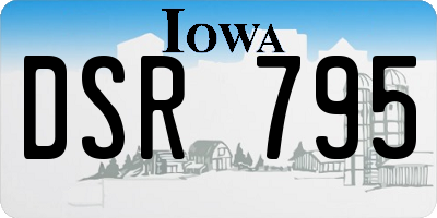 IA license plate DSR795