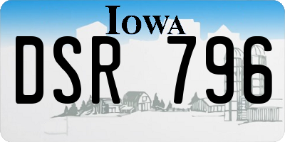 IA license plate DSR796
