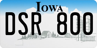 IA license plate DSR800
