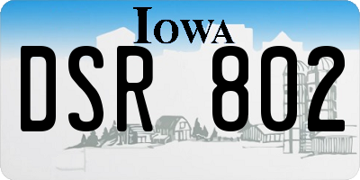 IA license plate DSR802