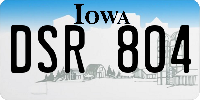 IA license plate DSR804