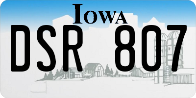 IA license plate DSR807