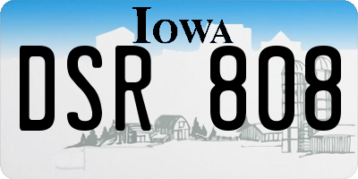 IA license plate DSR808