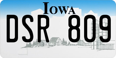 IA license plate DSR809