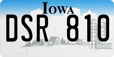 IA license plate DSR810