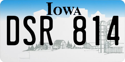 IA license plate DSR814