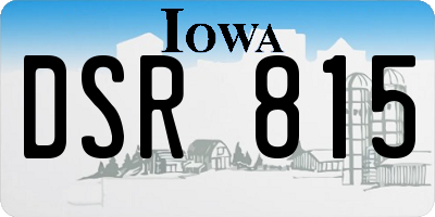 IA license plate DSR815
