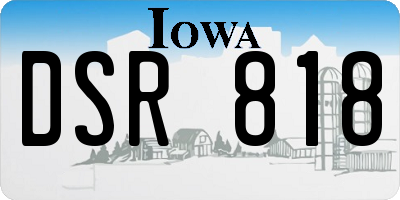 IA license plate DSR818